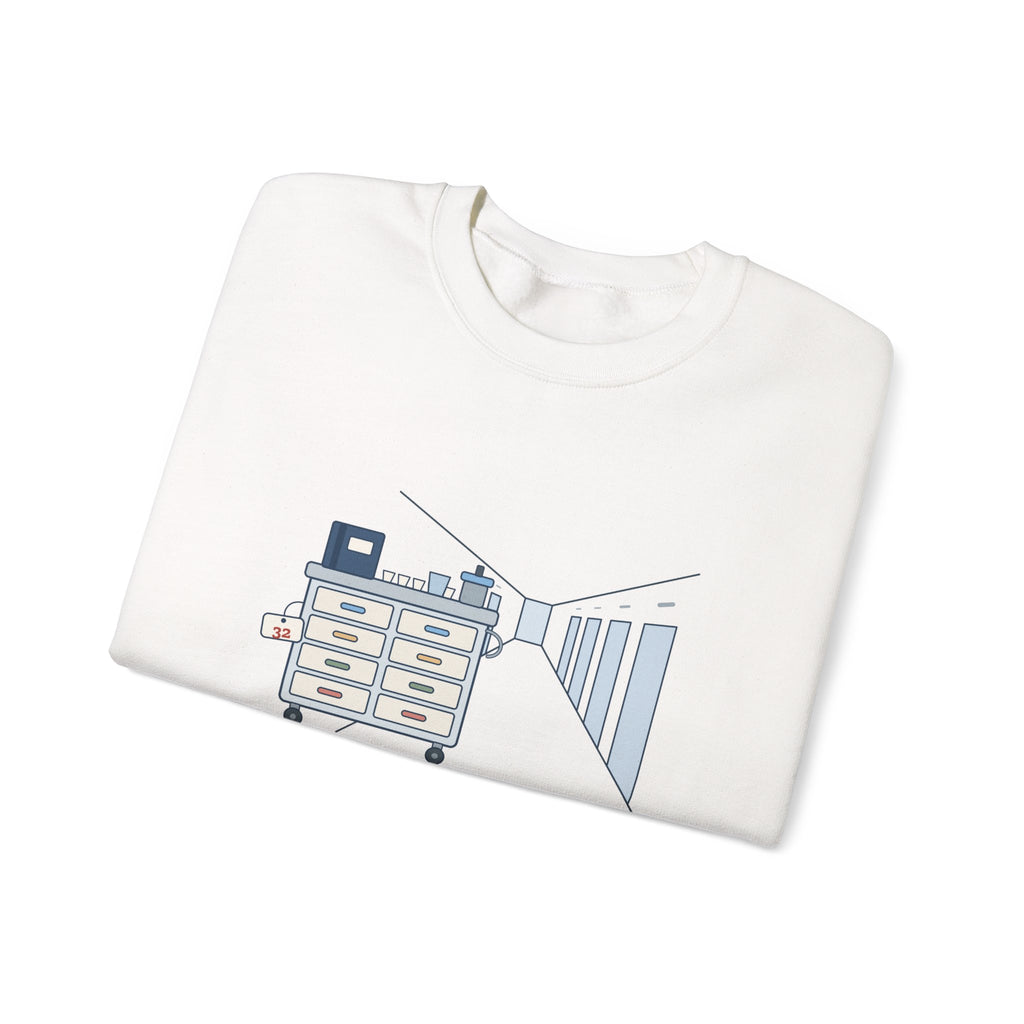 Licensed Practical Nurse Crewneck Sweatshirt - Med Pass: 32 Residents, One Cart