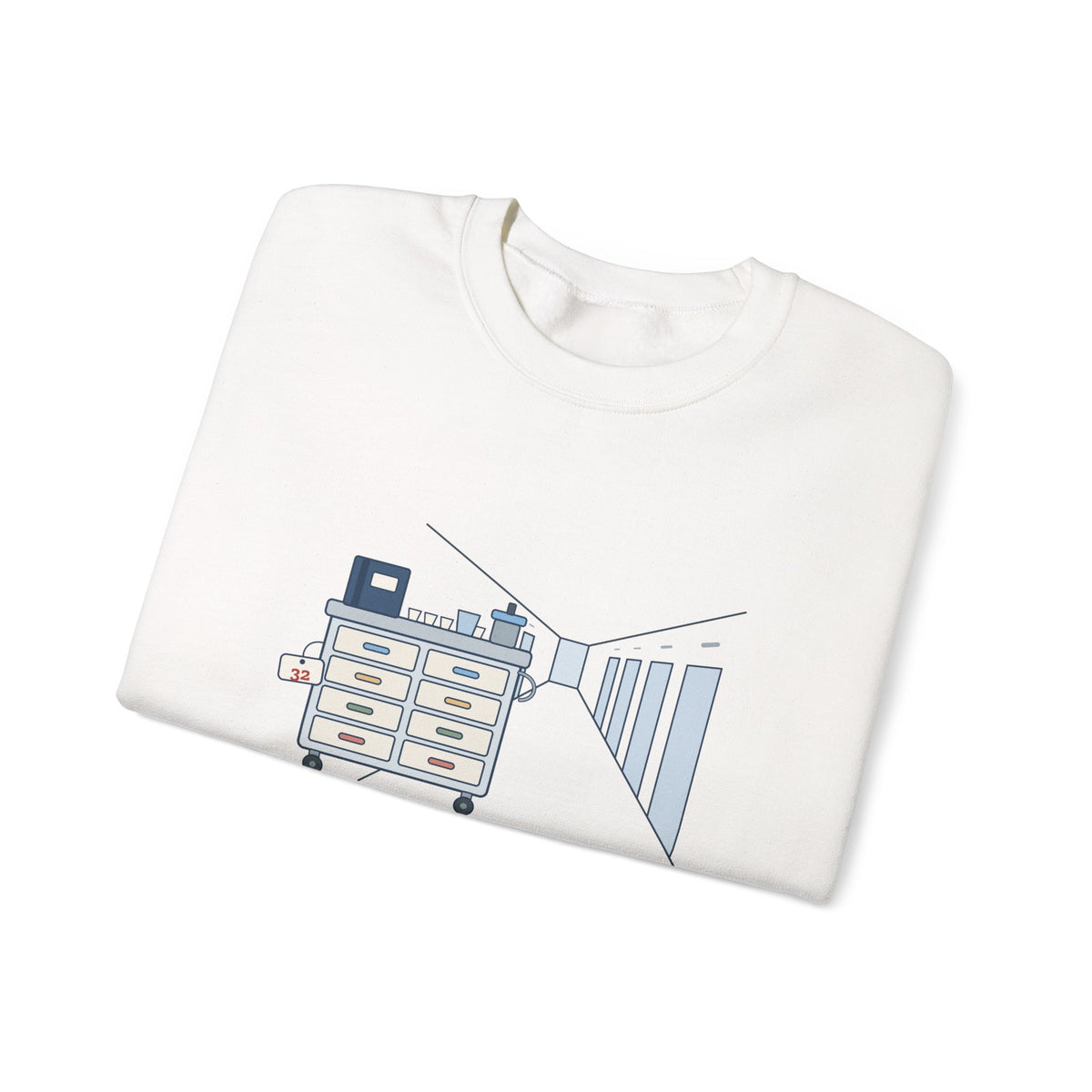 Licensed Practical Nurse Crewneck Sweatshirt - Med Pass: 32 Residents, One Cart