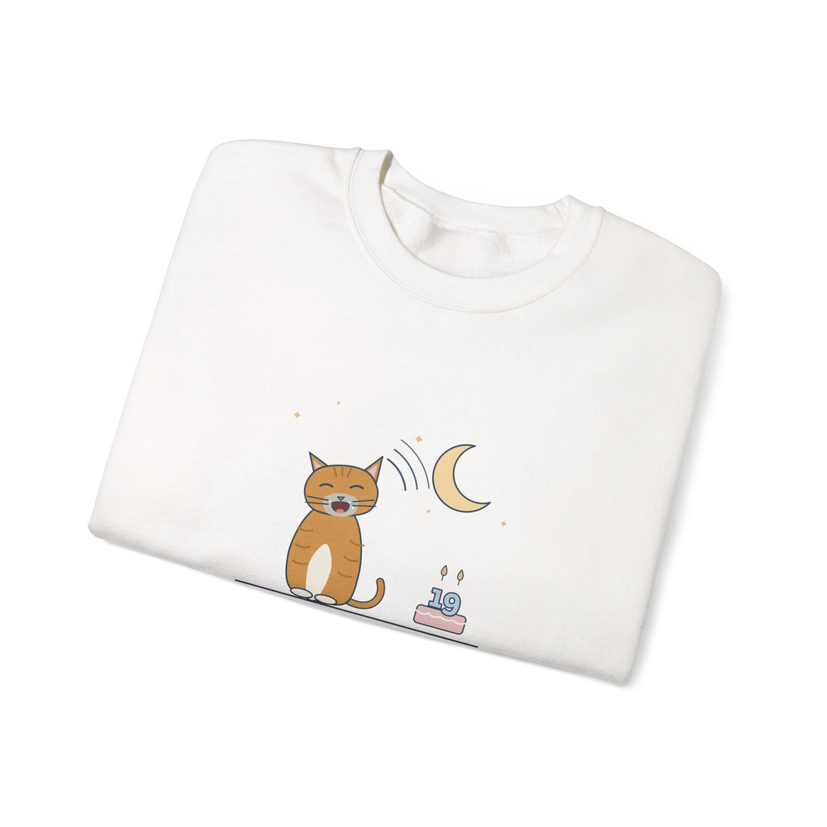 Senior Cat Crewneck Sweatshirt - Nineteen Years Old. Yells at 3 a.m. Earned It.