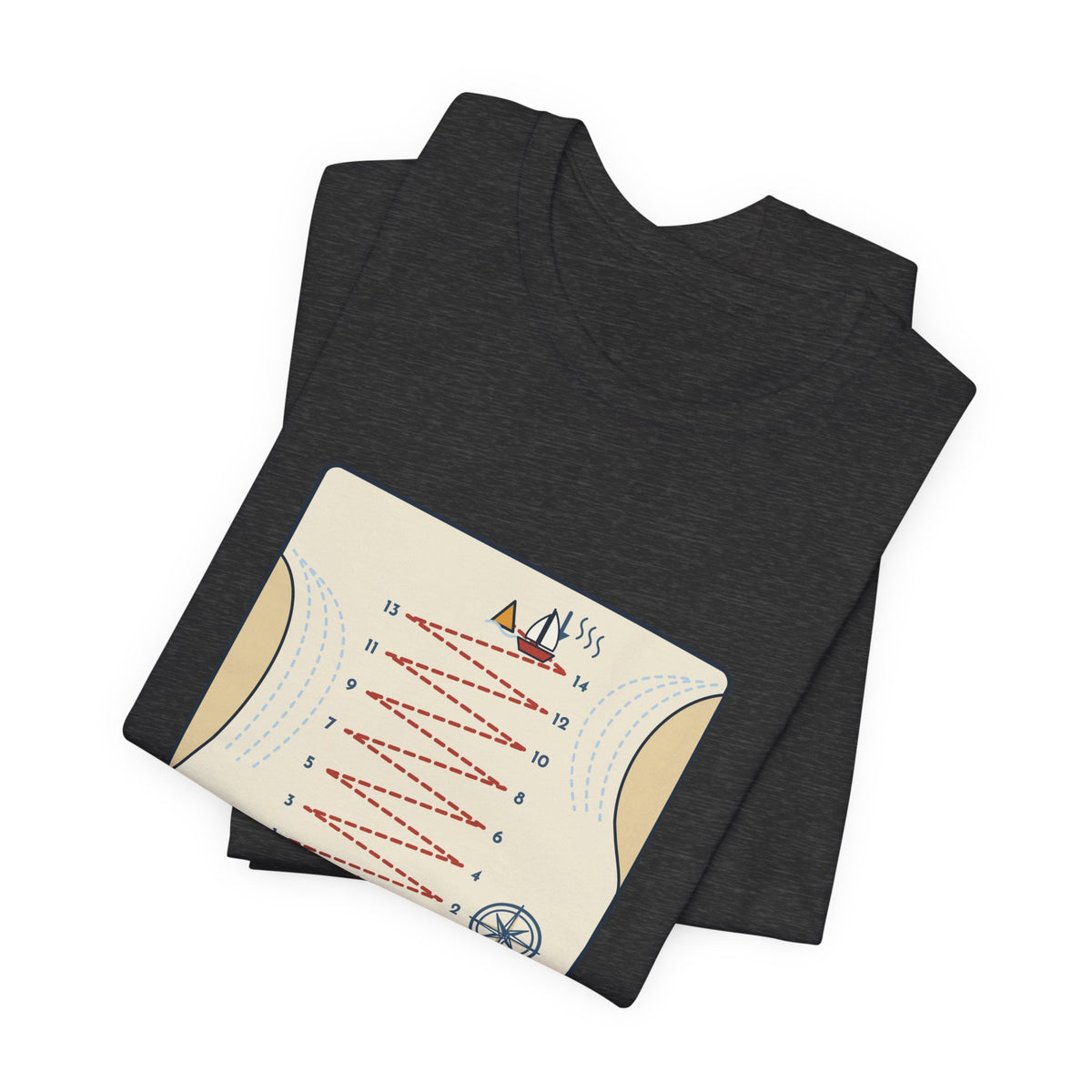 Sailing T-Shirt - Tacked Fourteen Times to Go a Mile Funny Sailor Tee