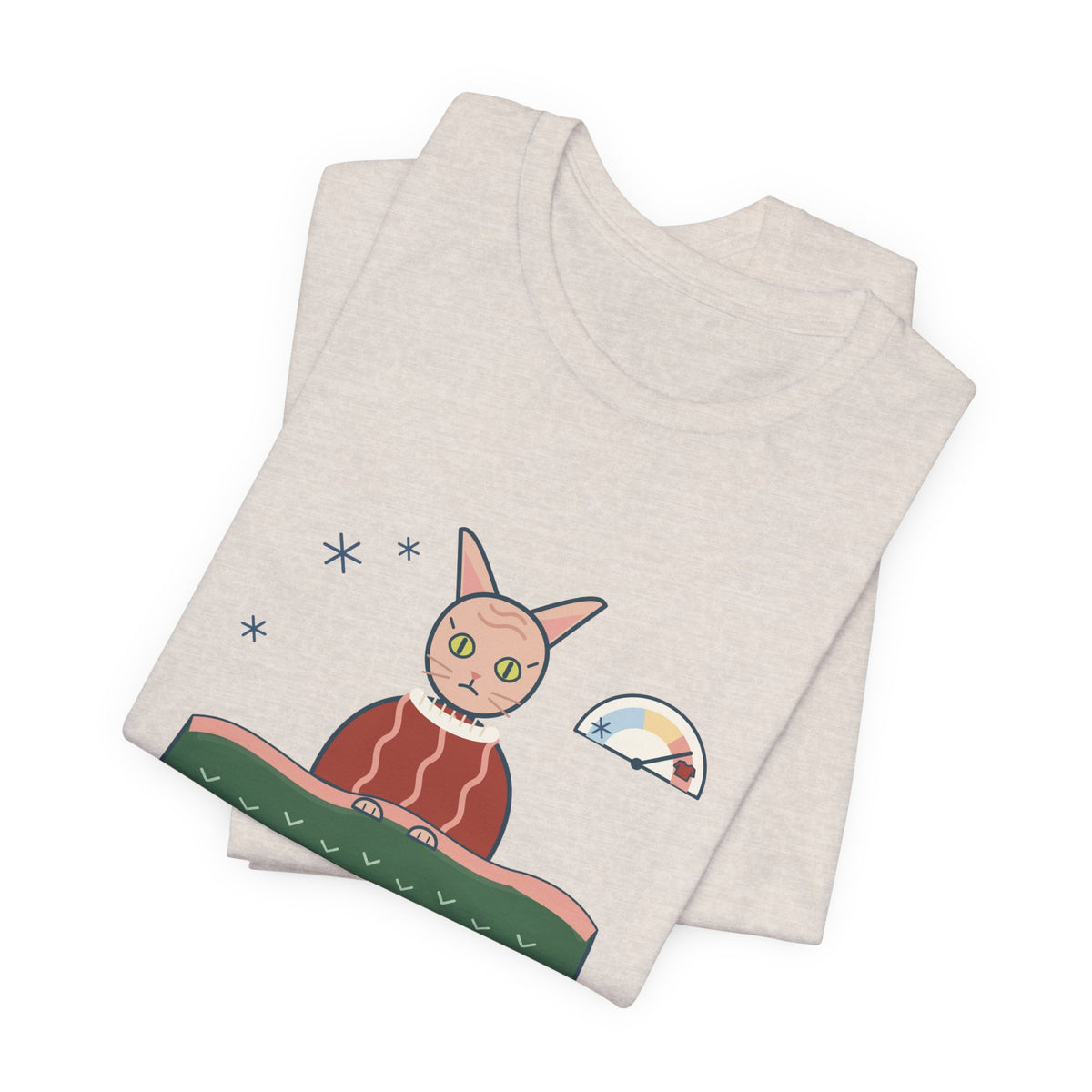 Hairless Cat T-Shirt - December Is a Sweater Emergency Funny Sphynx Cat Tee