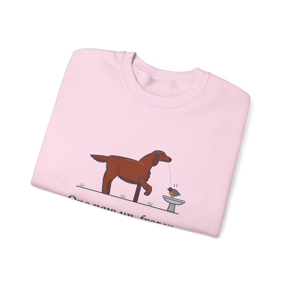 Irish Setter Crewneck Sweatshirt - One Paw Up, Frozen, A Robin Landed Dog Lover Gift