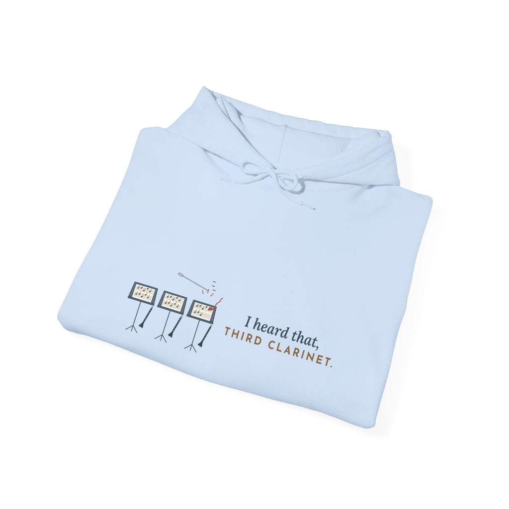 Band Director Hoodie - I Heard That, Third Clarinet. Music Teacher Hooded Sweatshirt