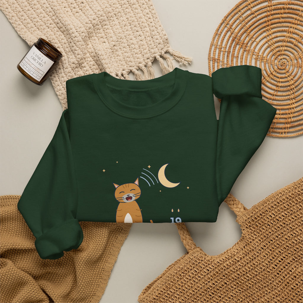 Senior Cat Crewneck Sweatshirt - Nineteen Years Old. Yells at 3 a.m. Earned It.