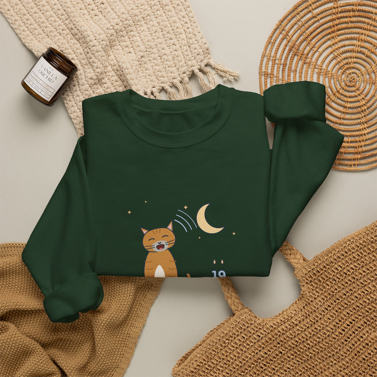 Senior Cat Crewneck Sweatshirt - Nineteen Years Old. Yells at 3 a.m. Earned It.