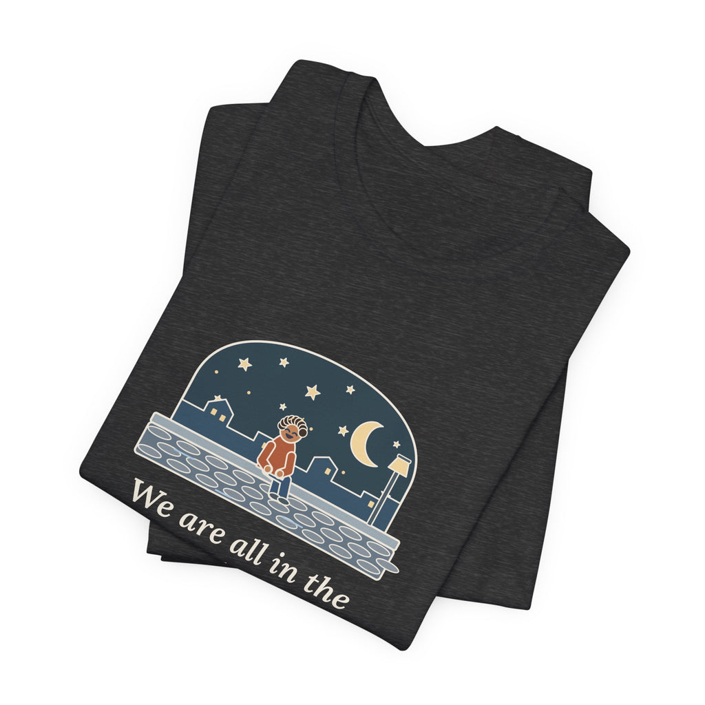 Oscar Wilde Quote T-Shirt, Some of Us Are Looking at the Stars, Literary Stargazer Curb Tee