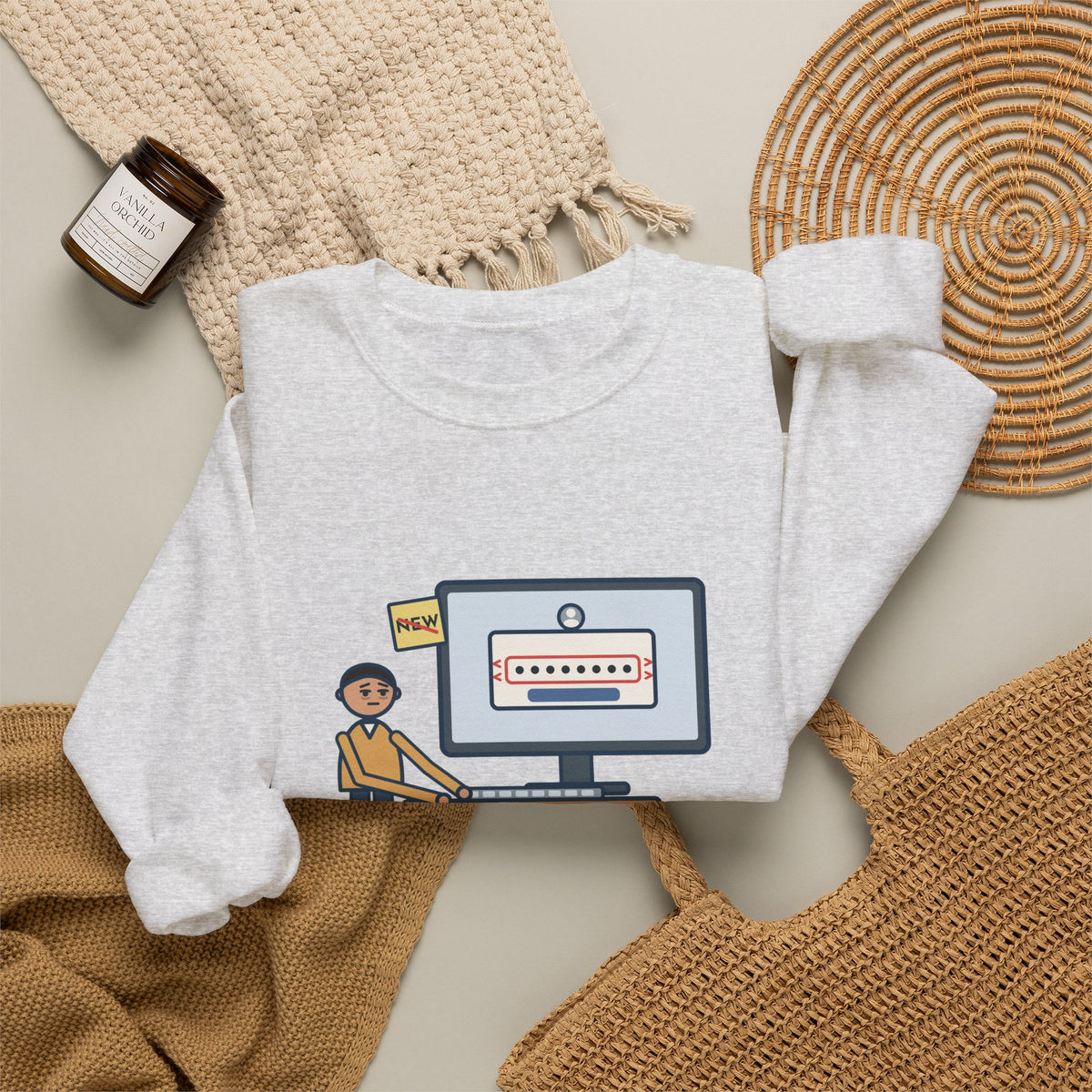 Password Sweatshirt, Changed It, Typed the Old One All Week, Funny Sign-In Box Crewneck