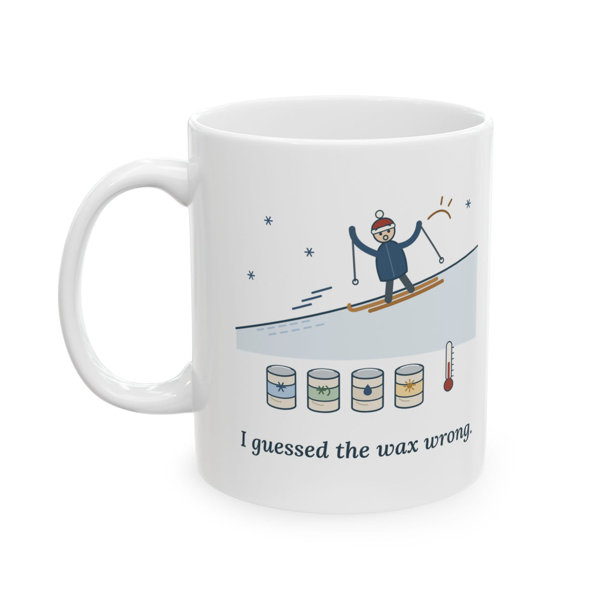 Cross-Country Ski Coffee Mug - I Guessed the Wax Wrong. 11oz Classic Skier Gift Mug