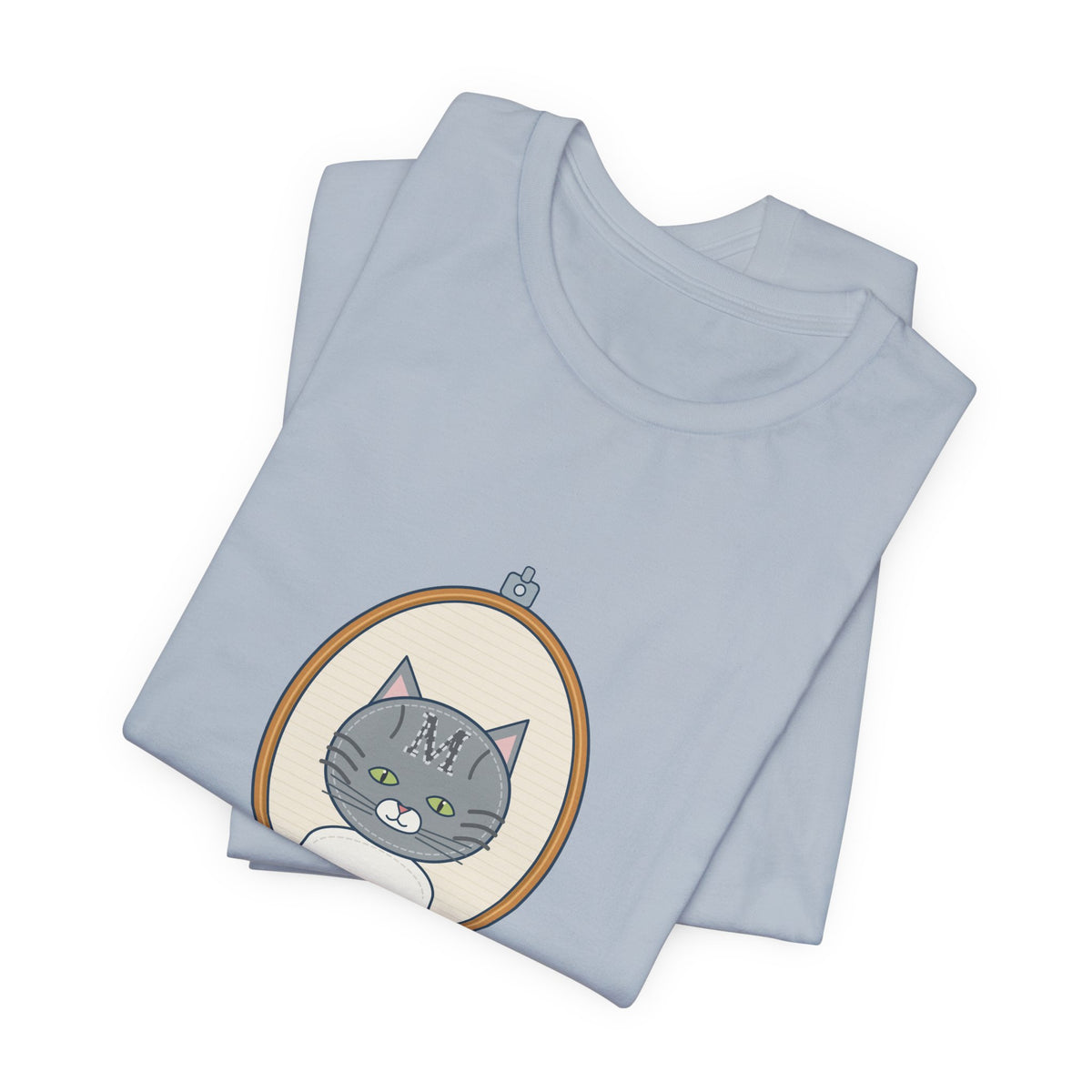 Gray Tabby Cat T-Shirt - Forehead M Initial, Nature's Own Letter Tabby Cat Lover Tee
