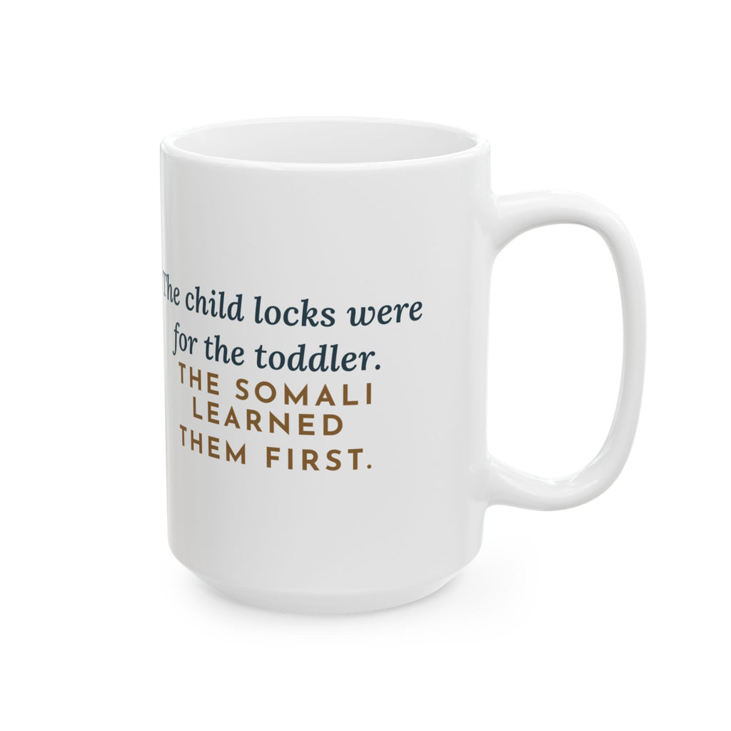Large 15oz Somali Cat Mug - Clever Cat Opens the Child Lock Before the Toddler