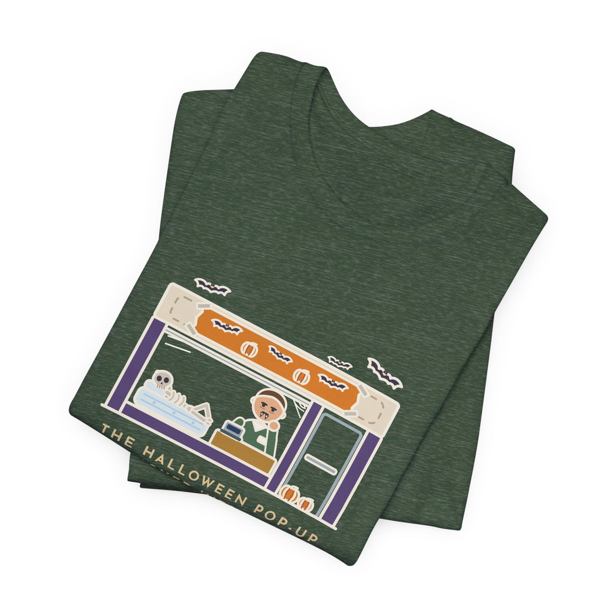 Funny Halloween T-Shirt - The Halloween Pop-Up Moved Into the Old Mattress Store, Same Guy at the Register