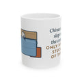 Chinese Crested Coffee Mug - Only His Crest Stuck Out of the Comforter