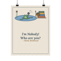 Dickinson Quote Poster, I'm Nobody Poem, Literary Frog and Hedgehog Wall Art