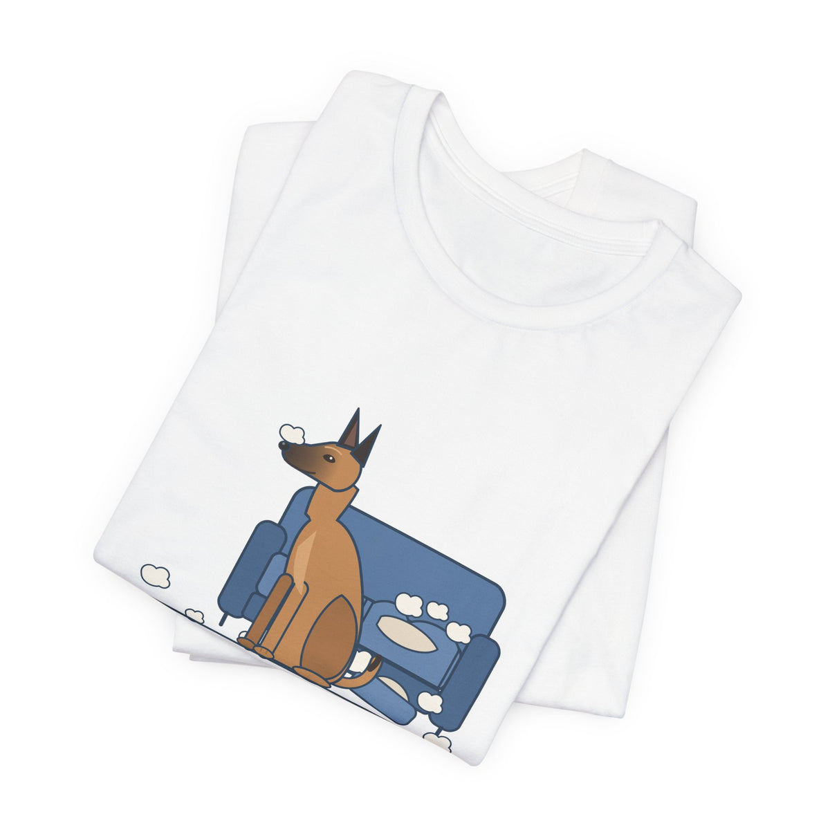 Belgian Malinois T-Shirt - The Malinois Found a Job: The Couch Cushions, Funny Mal Dog Tee