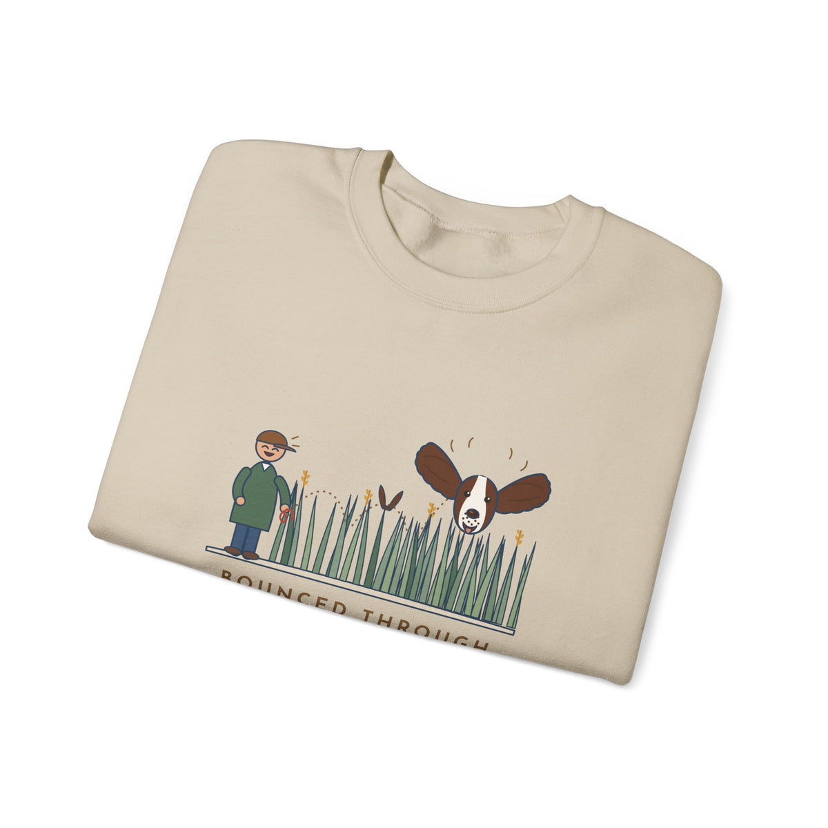 English Springer Spaniel Crewneck Sweatshirt - Only the Ears Showed in the Tall Grass Gift