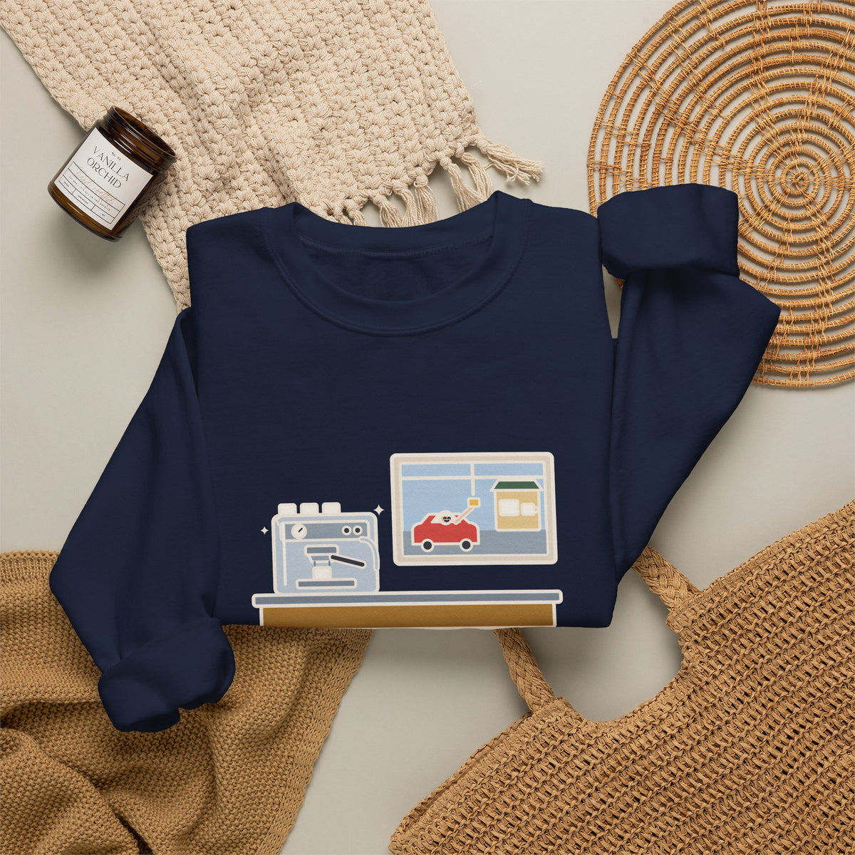 Coffee Sweatshirt, Bought an Espresso Machine, Still Stop for Coffee on the Way to Work, Funny Drive-Through Crewneck