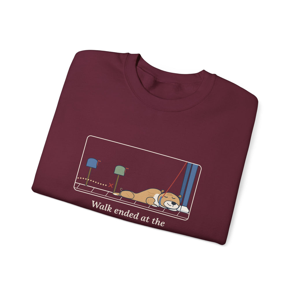 Bulldog-Type Dog Crewneck Sweatshirt - Walk Ended at the Second Mailbox. Bulldog Owner Gift
