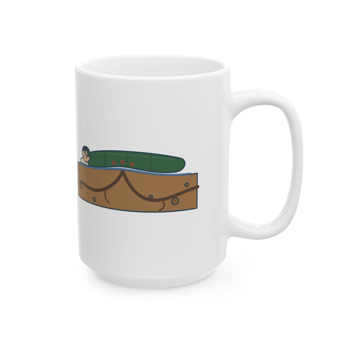 Large 15oz Tent Camping Mug - There's a Root Under My Exact Spine. Camper Coffee Mug