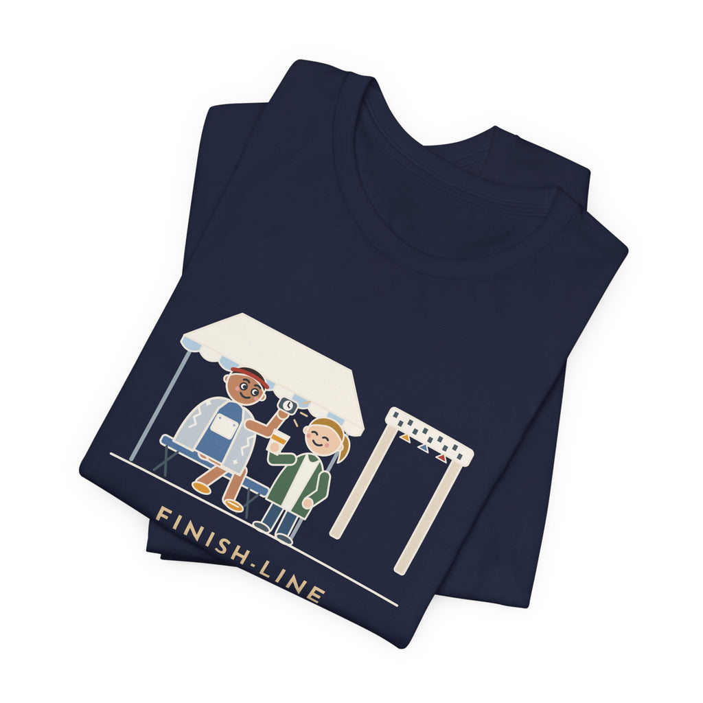 Marathon Medical Tent Nurse T-Shirt - He Asked About His Time First Finish Line Nurse Tee