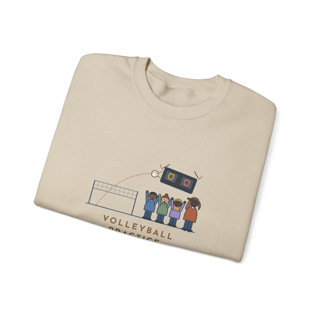 Volleyball Coach Sweatshirt, Forty Serves at Practice, The Best One Hit the Scoreboard, Funny Gym Practice Crewneck
