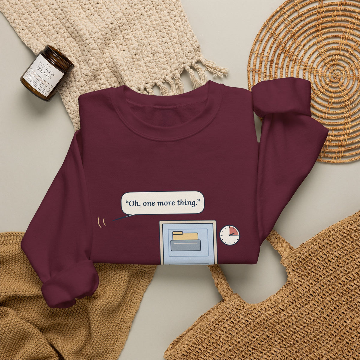 Nurse Practitioner Crewneck Sweatshirt - Hand on the Doorknob. Oh, One More Thing.