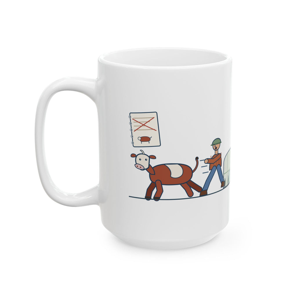 Large Agriculture Teacher Mug 15oz - The Heifer Got Out, Funny Ag Teacher Coffee Mug