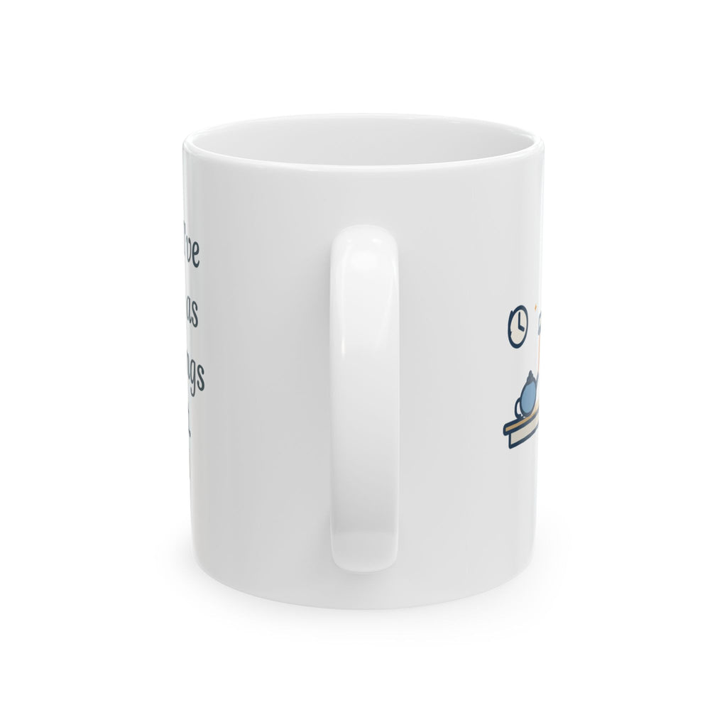 Lewis Carroll Literary Quote Mug, Six Impossible Things Before Breakfast, Whimsical Floating Breakfast Coffee Mug 11oz