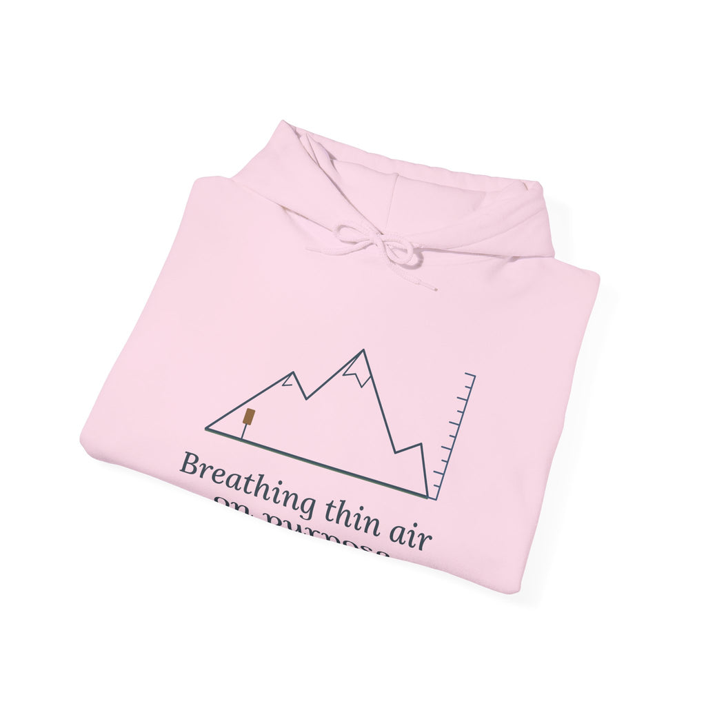 Colorado Hiking Hoodie - Breathing Thin Air on Purpose Mountain Hooded Sweatshirt