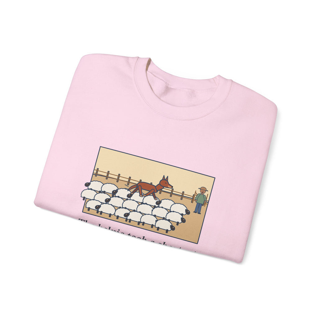 Australian Kelpie Sweatshirt, Took a Shortcut Across the Backs of the Sheep, Funny Paddock Shortcut Crewneck