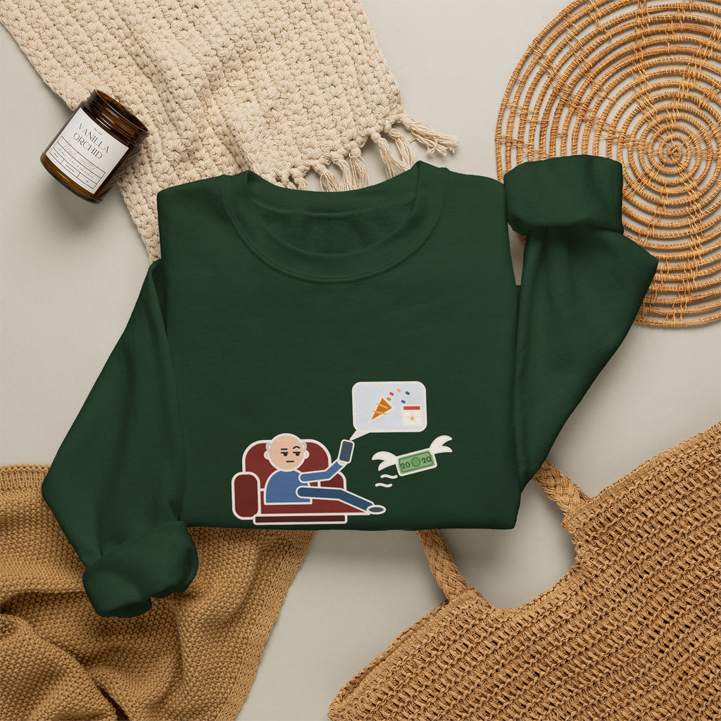 Funny Dad Crewneck Sweatshirt - Daughter Found a New Holiday, I Paid Twenty