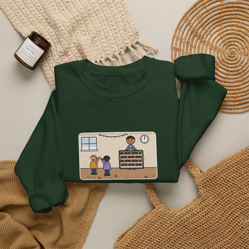Countdown Calendar Sweatshirt, December 1, the Kids Opened All Twenty-Four Little Doors by Lunch, Funny December Kitchen Crewneck