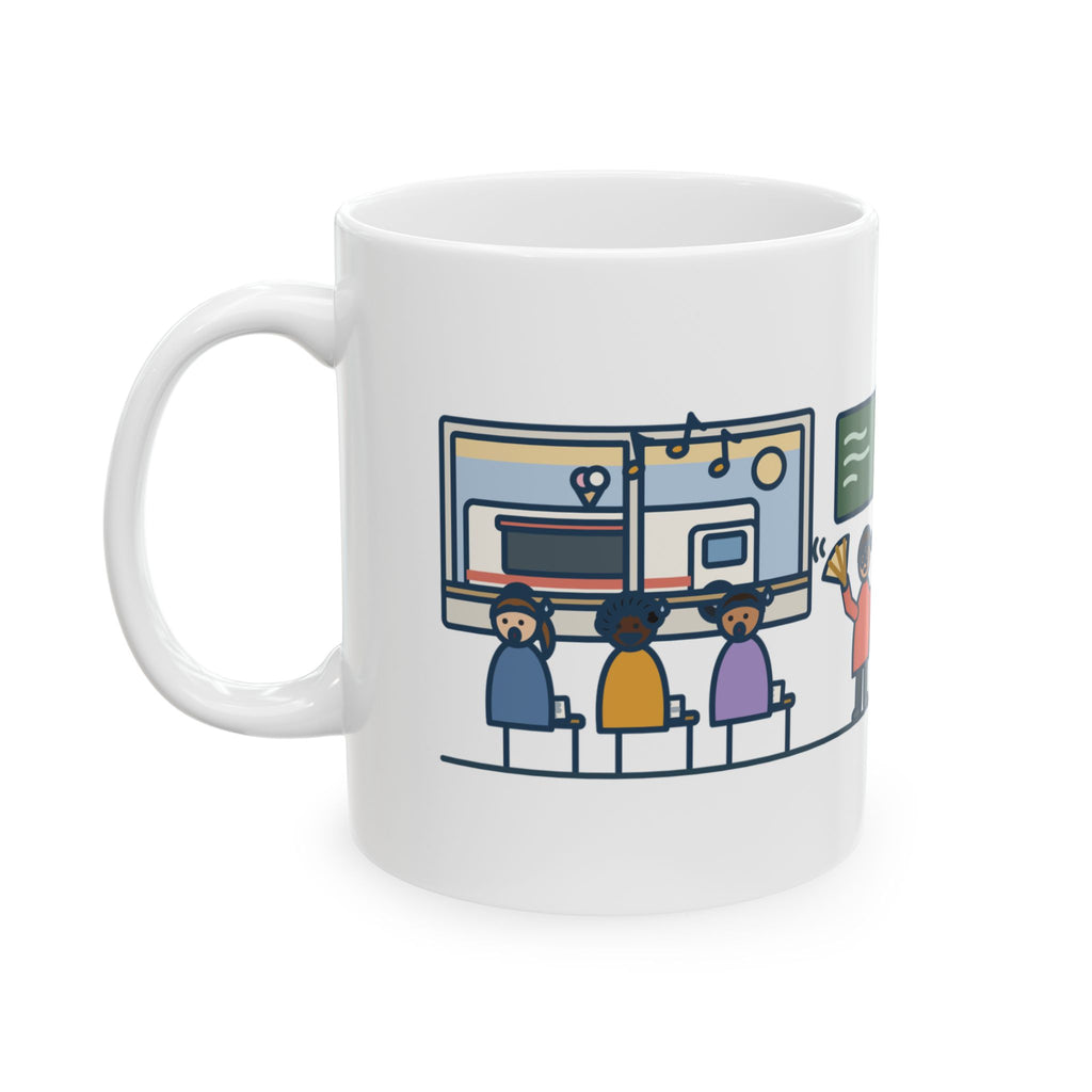 Summer School Teacher Coffee Mug 11oz - Ice Cream Truck Parked Outside the Classroom