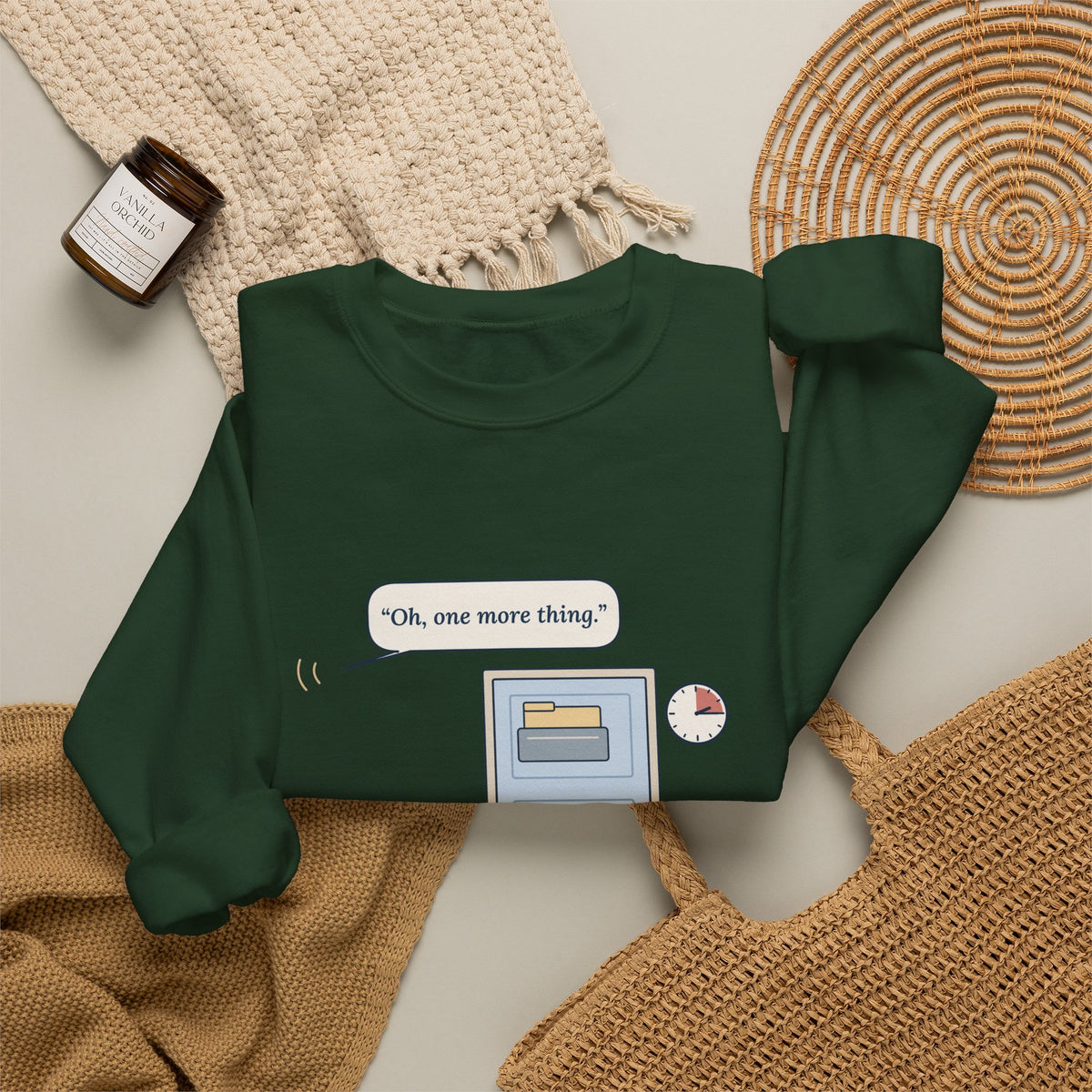 Nurse Practitioner Crewneck Sweatshirt - Hand on the Doorknob. Oh, One More Thing.