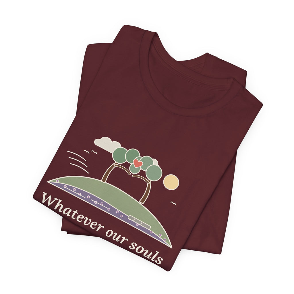 Emily Brontë Love Quote T-Shirt, Whatever Our Souls Are Made Of, Romantic Moor Trees Tee