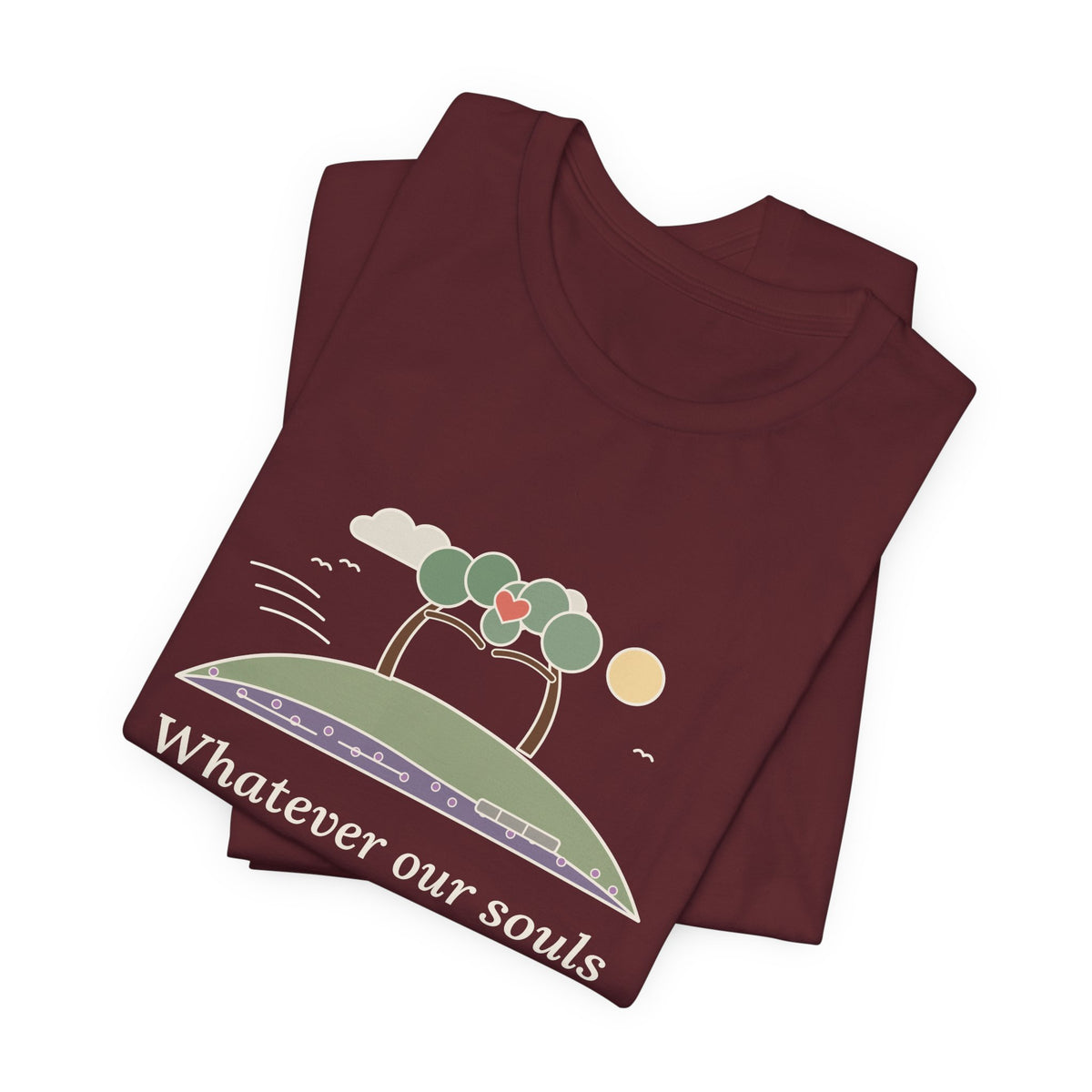 Emily Brontë Love Quote T-Shirt, Whatever Our Souls Are Made Of, Romantic Moor Trees Tee