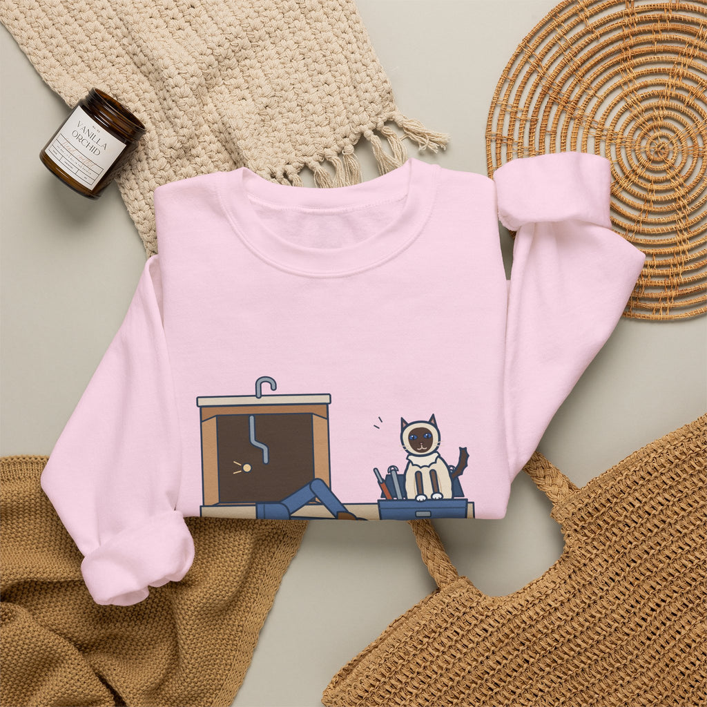 Birman Cat Crewneck Sweatshirt - Toolbox Seat for the Kitchen Sink Repair
