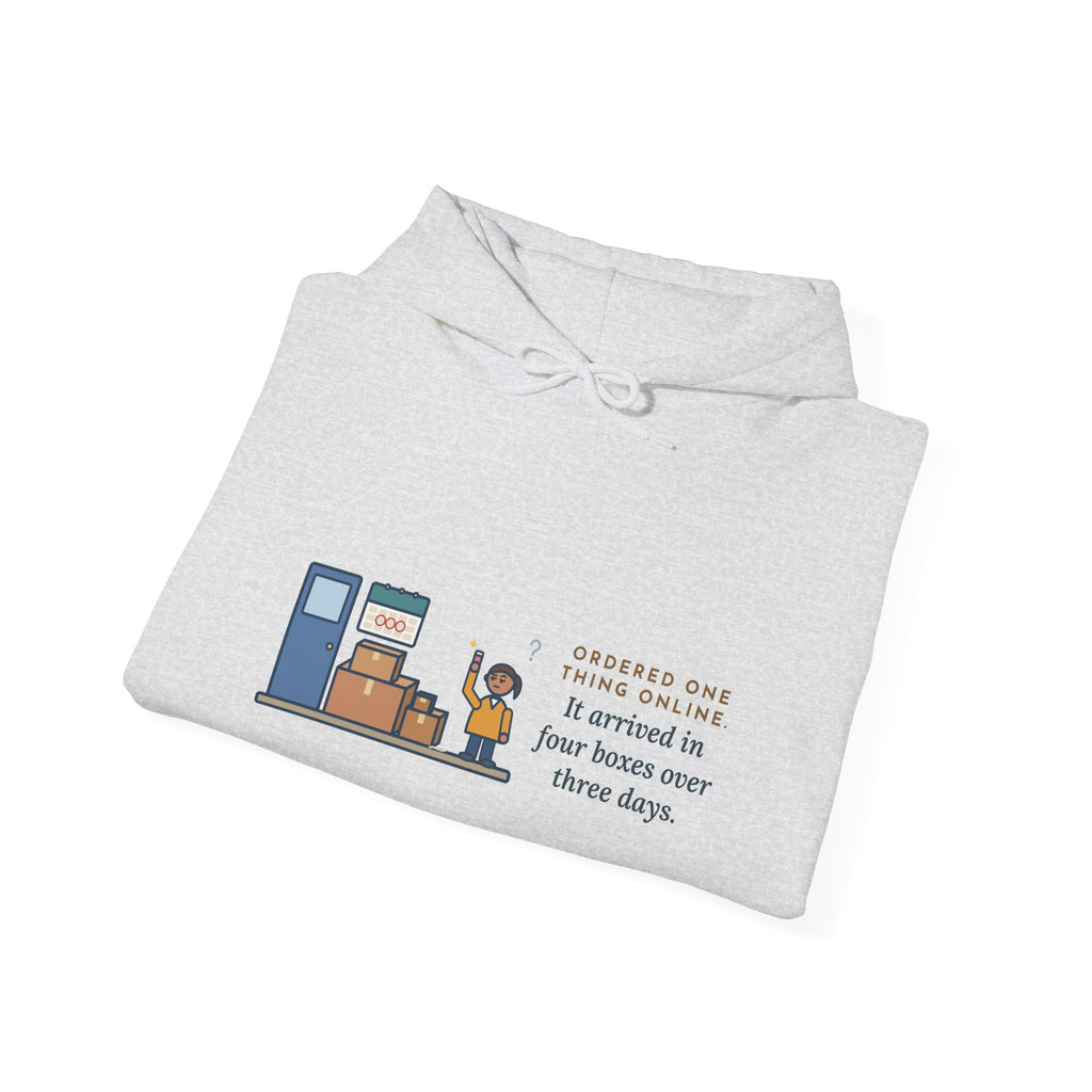 Funny Delivery Boxes Hoodie, Ordered One Thing Online, It Arrived in Four Boxes Over Three Days