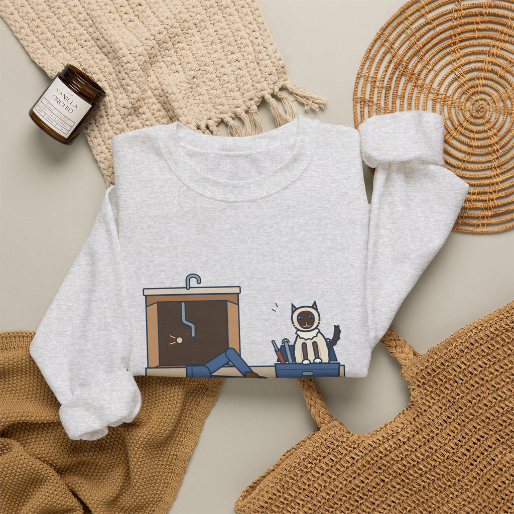 Birman Cat Crewneck Sweatshirt - Toolbox Seat for the Kitchen Sink Repair