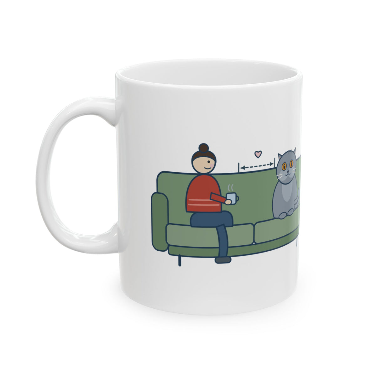 British Shorthair Coffee Mug - Loves You. From the Next Cushion Over. Cat Gift Mug