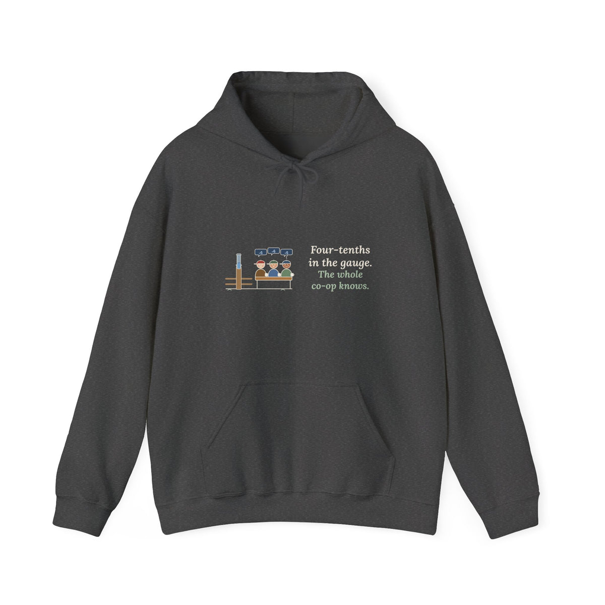 Farmer Hoodie - Four-Tenths in the Gauge. The Whole Co-op Knows. Farm Hooded Sweatshirt
