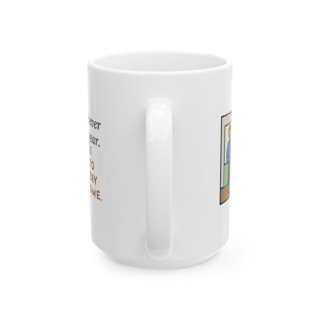 Turned Ten This Year, Still Brings a Pinecone to the Door Every Time 15oz Mug, Large Funny Flat-Coated Retriever Coffee Mug
