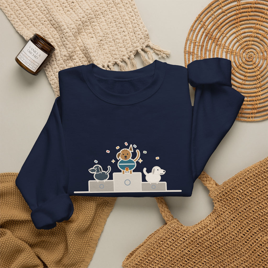 Every Dog Has His Day Sweatshirt, Underdog Proverb Crewneck, Mutt on the Podium
