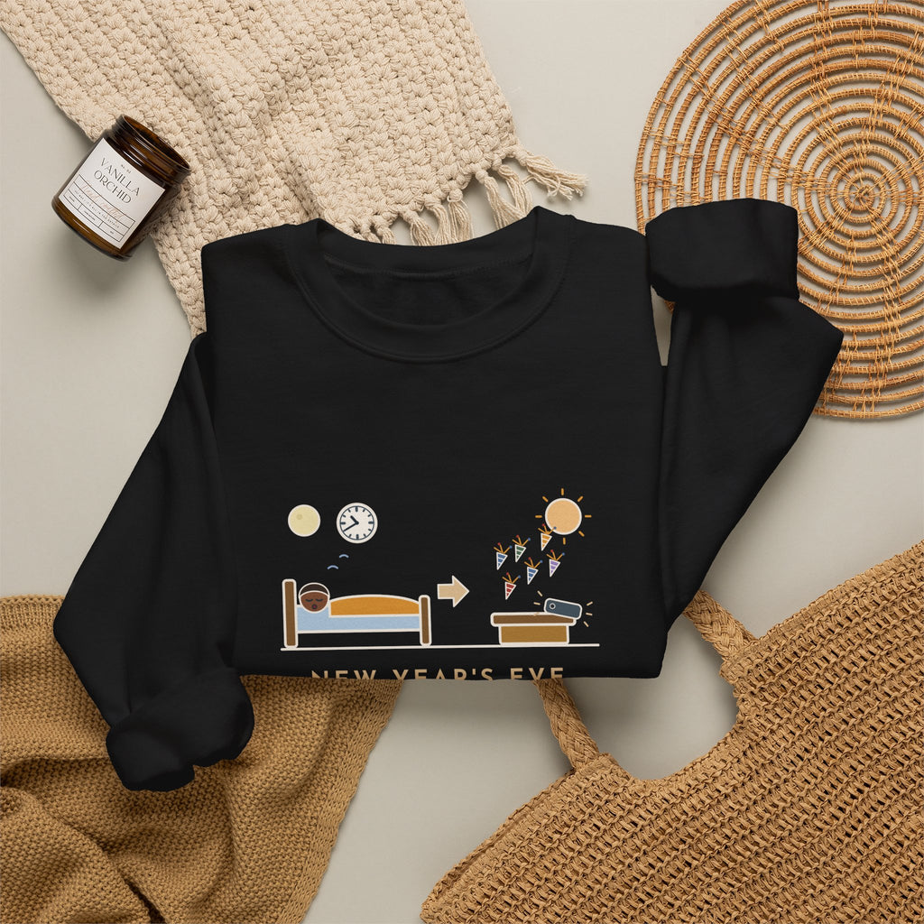 Funny New Year's Eve Crewneck Sweatshirt - Slept Through It, Forty Texts by Morning