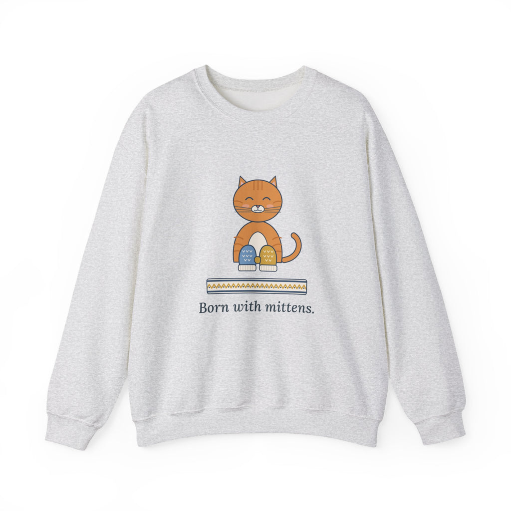 Polydactyl Cat Crewneck Sweatshirt - Born With Mittens Extra Toes Cat Gift