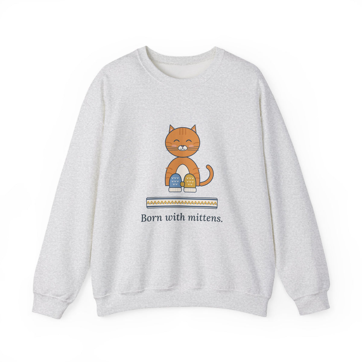 Polydactyl Cat Crewneck Sweatshirt - Born With Mittens Extra Toes Cat Gift