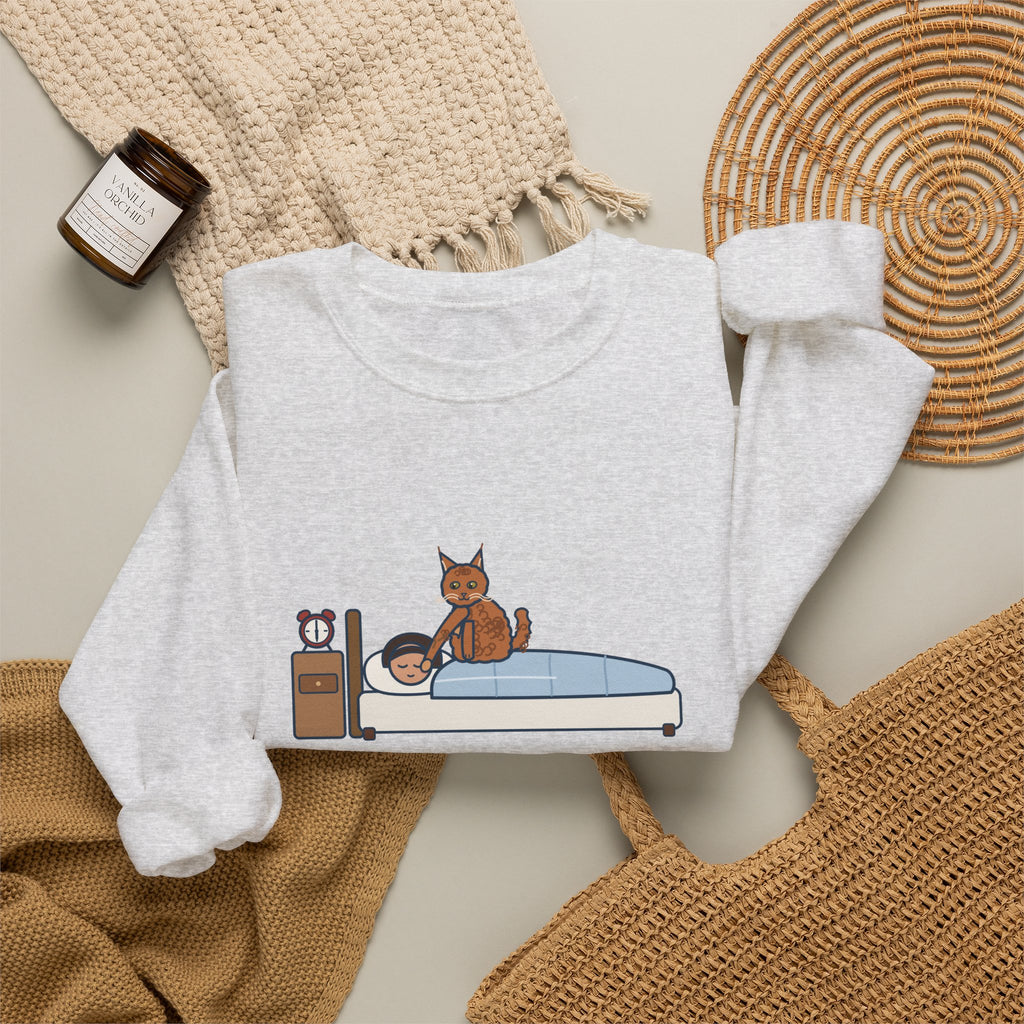 LaPerm Cat Crewneck Sweatshirt - Pats My Cheek With One Paw at Six A.M. Cat Owner Gift