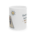 Emerson Quote Mug, Earth Laughs in Flowers, Garden Wildflower Path Coffee Mug 11oz