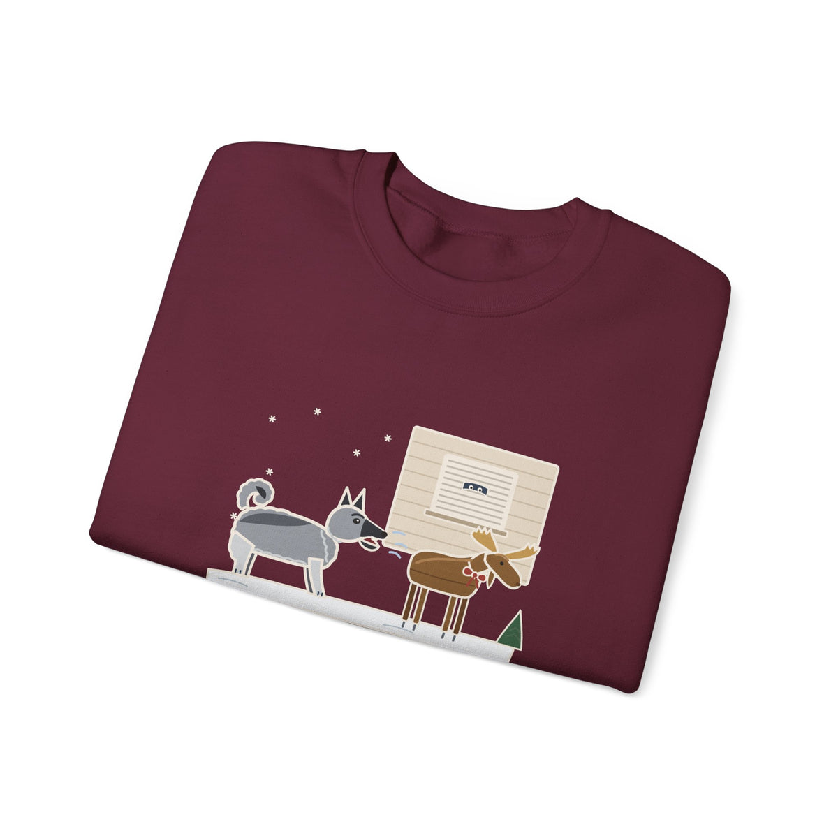 Norwegian Elkhound Crewneck Sweatshirt - Barked at the Plastic Lawn Moose for an Hour