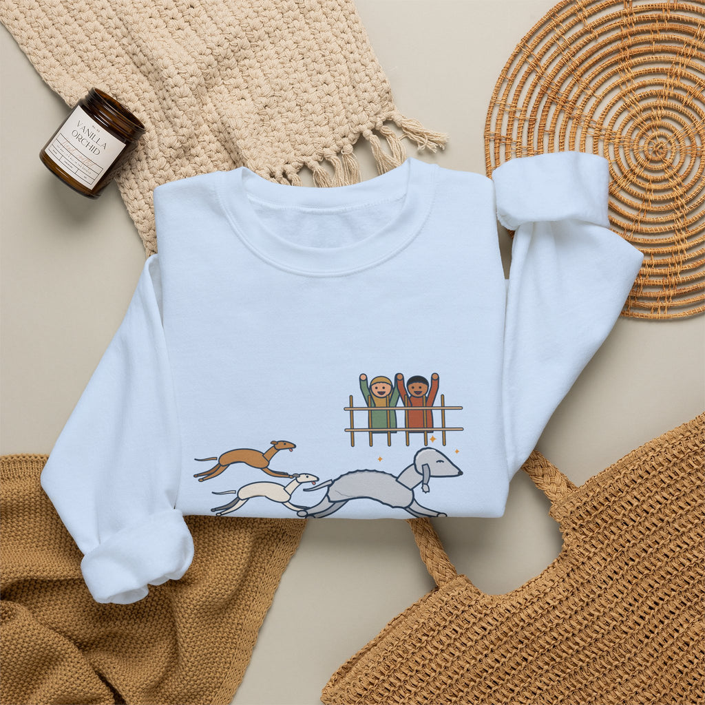 Bedlington Terrier Crewneck Sweatshirt - Outran the Whippets, Still Fluffy