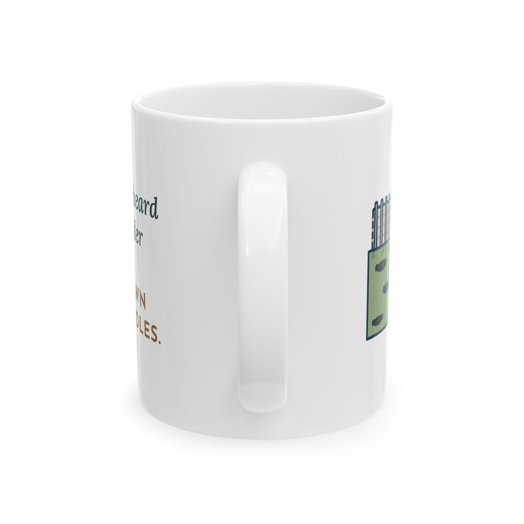 Border Terrier Coffee Mug - One Mole, Twelve Holes, One Muddy Nose